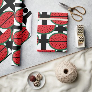Watermelon Summer Fruit Geometric Pattern 