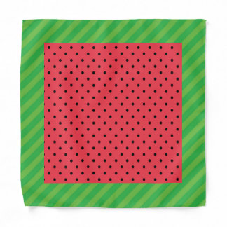 Watermelon summer fruit green, pink/black food bandana