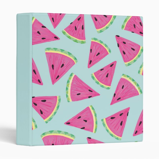 Watermelon Summer Fruit pattern 3 Ring Binder (Front/Spine)