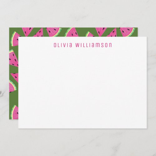 Watermelon Summer Fruit pattern Note Card