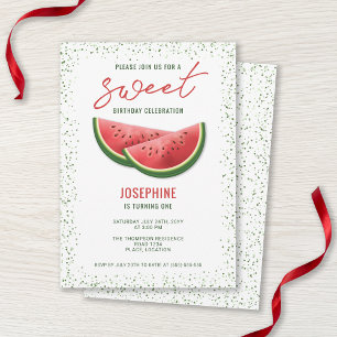 Watermelon Summer Fruit Slices Sweet Birthday Invitation