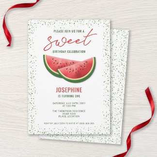 Watermelon Summer Fruit Slices Sweet Birthday Invitation