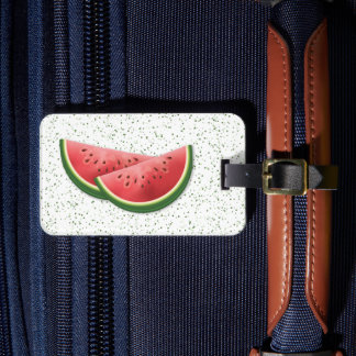 Watermelon Summer Fruit Slices With Custom Text Luggage Tag