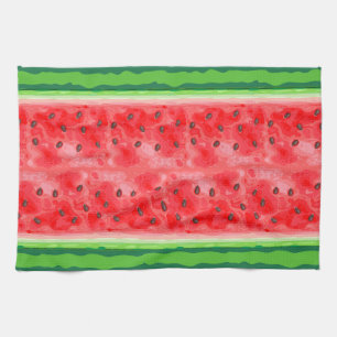 Watermelon summer fruit stripes kitchen towel