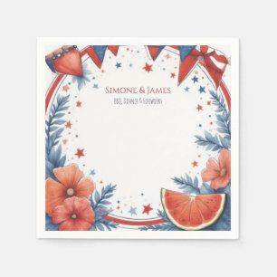 Watermelon Summer July 4th Party Decor Napkins
