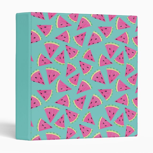 Watermelon Summer Kids Pattern 3 Ring Binder (Front/Spine)