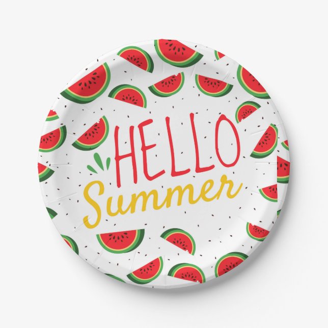Watermelon summer paper plates (Front)