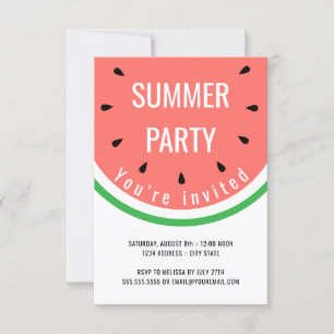 watermelon summer party invitation