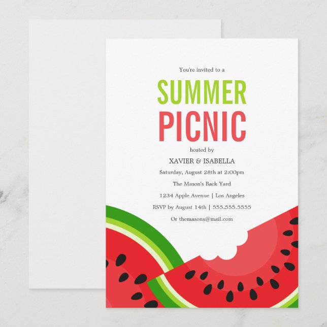 Watermelon | Summer Party Invitation (Front/Back)