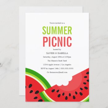 Watermelon | Summer Party Invitation by PinkMoonPaperie at Zazzle