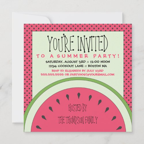 Watermelon Summer Party Invitation