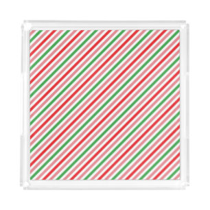 Watermelon Summer Stripes Pattern-56206 Acrylic Tray
