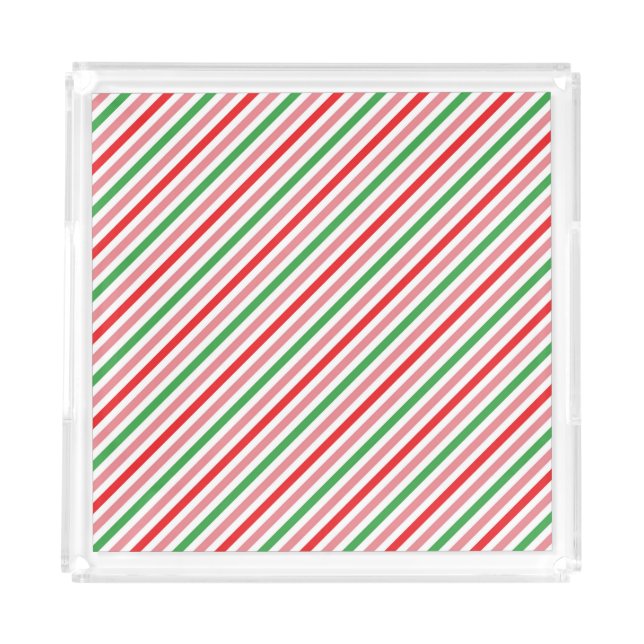 Watermelon Summer Stripes Pattern-56206 Acrylic Tray (Front)