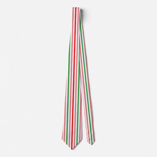 Watermelon Summer Stripes Pattern-56206 Neck Tie (Front)
