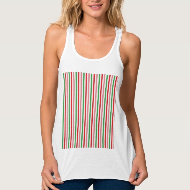 Watermelon Summer Stripes Pattern-56206 Tank Top (Front)