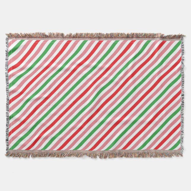 Watermelon Summer Stripes Pattern-56206 Throw Blanket (Front)
