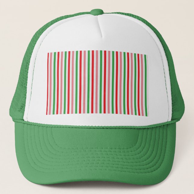 Watermelon Summer Stripes Pattern-56206 Trucker Hat (Front)