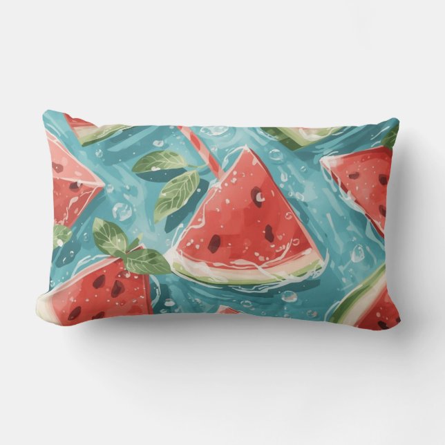 Watermelon Summer Throw Pillow (Front)