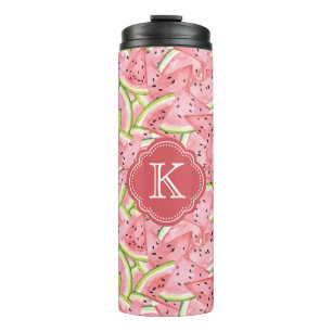 Watermelon Summer with Custom Monogram Thermal Tumbler
