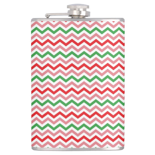 Watermelon Summer Zigzag Stripes Pattern-56209 Flask (Front)