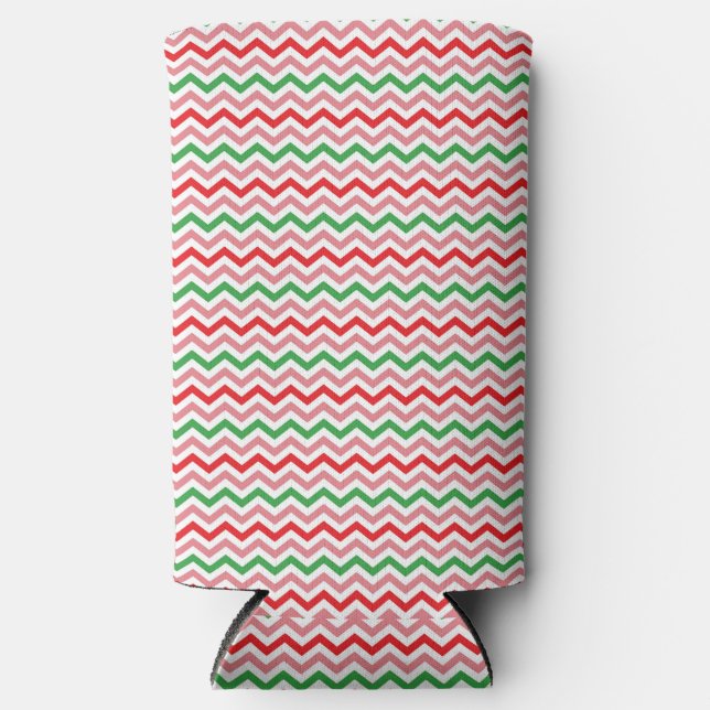 Watermelon Summer Zigzag Stripes Pattern-56209 Seltzer Can Cooler (Front)