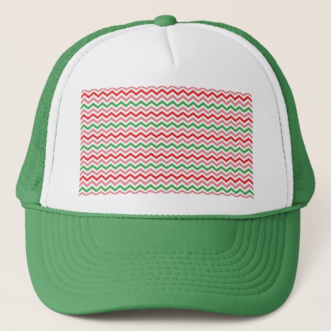Watermelon Summer Zigzag Stripes Pattern-56209 Trucker Hat (Front)