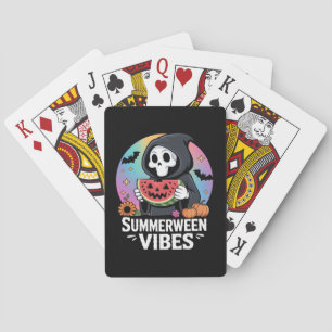 Watermelon Summerween Skeleton Vibes Poker Cards