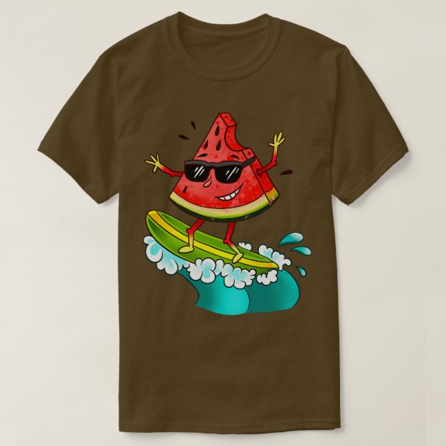 Watermelon Surfing T-Shirt (Design Front)