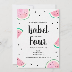 Watermelon Sweet Celebration Birthday Party Invitation