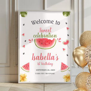 Watermelon Sweet Girl Fruit Poster Welcome sign