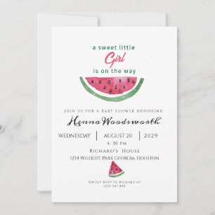 Watermelon Sweet Girl Summer Baby Shower Invitation