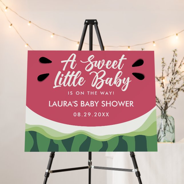 Watermelon Sweet Little Baby Summer Baby Shower Foam Board (In Situ (Stand))
