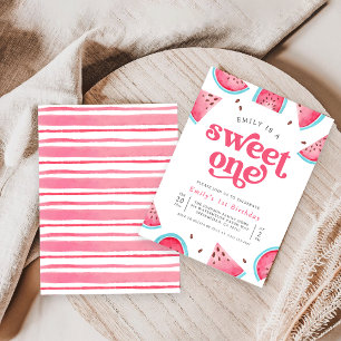 Watermelon Sweet One 1st Birthday Party Invitation