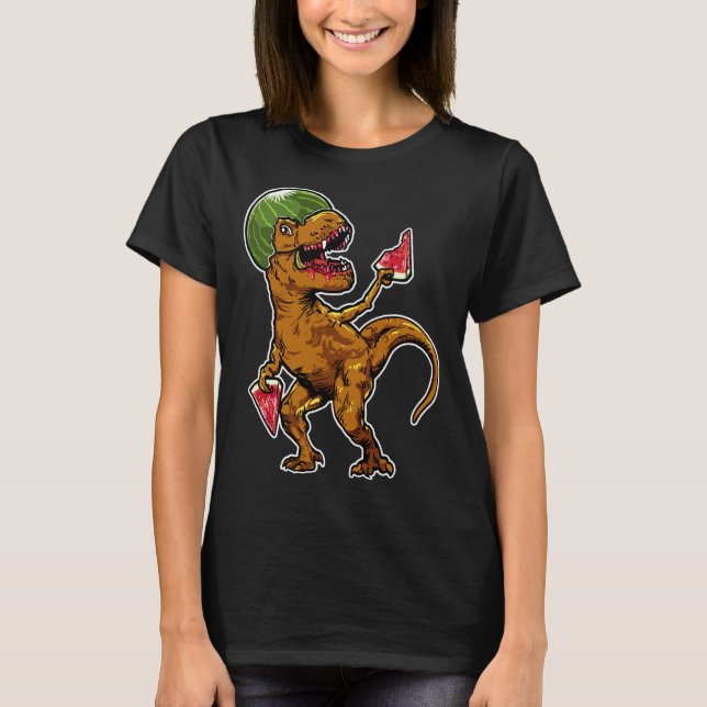 Watermelon T - Rex Dinosaur Watermelon Lover T-Shirt (Front)