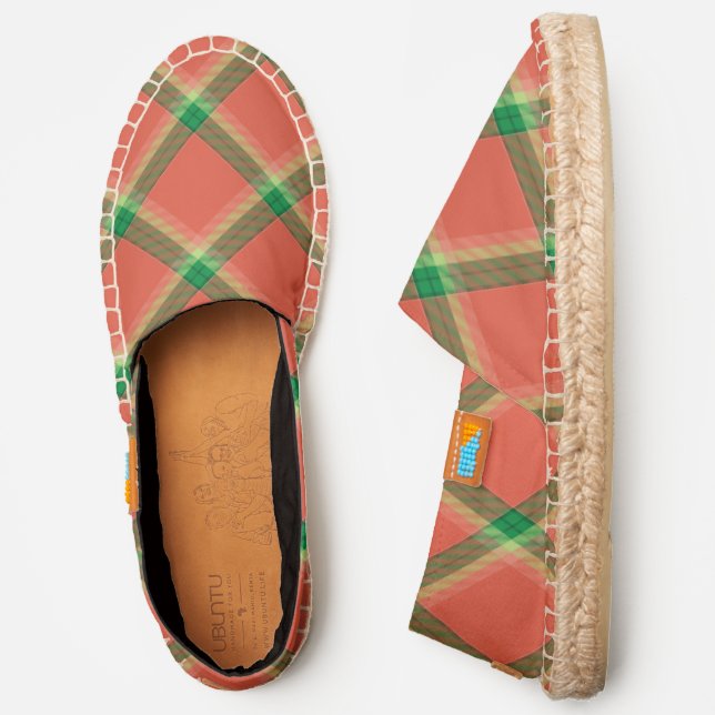 Watermelon Tartan Espadrilles (Side)