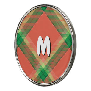 Watermelon Tartan Golf Ball Marker
