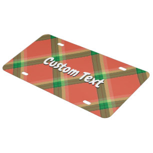 Watermelon Tartan License Plate