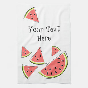 Watermelon Text kitchen towel