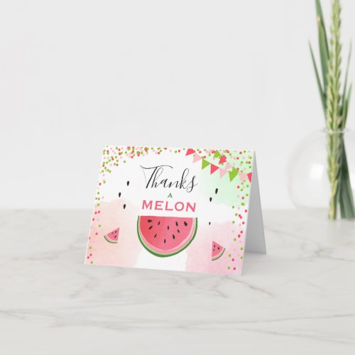 Watermelon Thank you card One in a melon summer