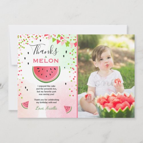 Watermelon Thank You Card One in a melon Summer