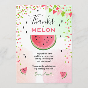 Watermelon Thank You Card One in a melon Summer