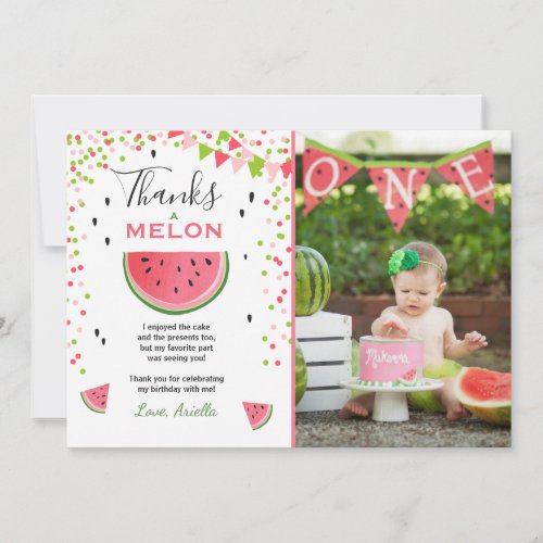 Watermelon Thank You Card One in a melon Summer