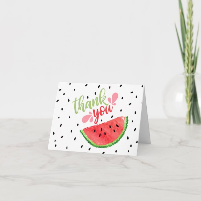 Watermelon Thank You Card - Red (Front)