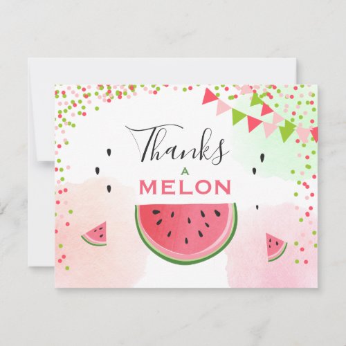 Watermelon Thank you card Thanks a Melon birthday