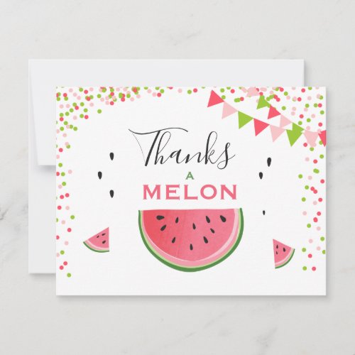 Watermelon Thank you card Thanks a Melon birthday