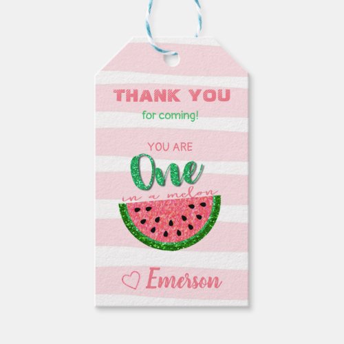 Watermelon Thank You favor Tag One in a melon Gift Tags