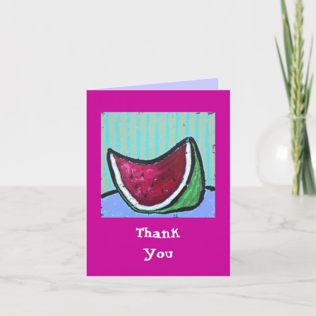 watermelon, Thank You Note Card (Front)