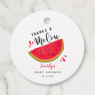 Watermelon Thanks A Melon Summer Baby Shower Favor Tags