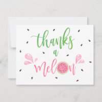 Watermelon Thanks a Melon Thank You Card