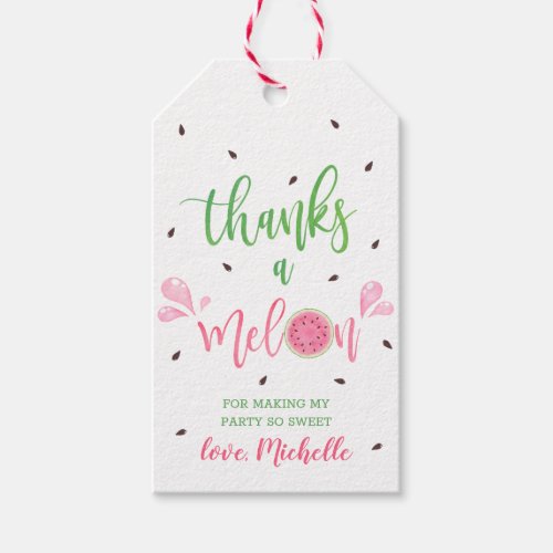 Watermelon Thanks a Melon Thank You  Gift Tags